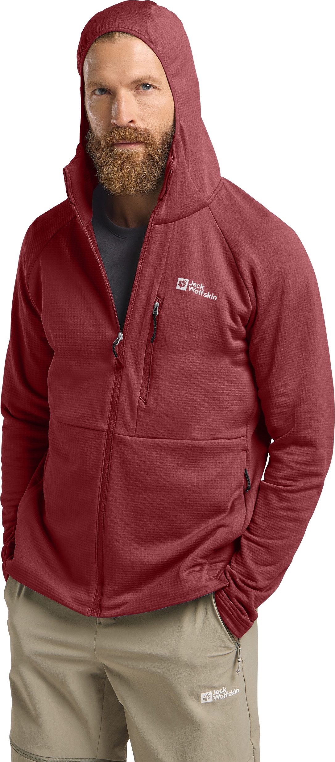 Jack Wolfskin Fleecejacke "KOLBENBERG HOODED FZ M", Atmungsaktiv, leicht, Ü günstig online kaufen