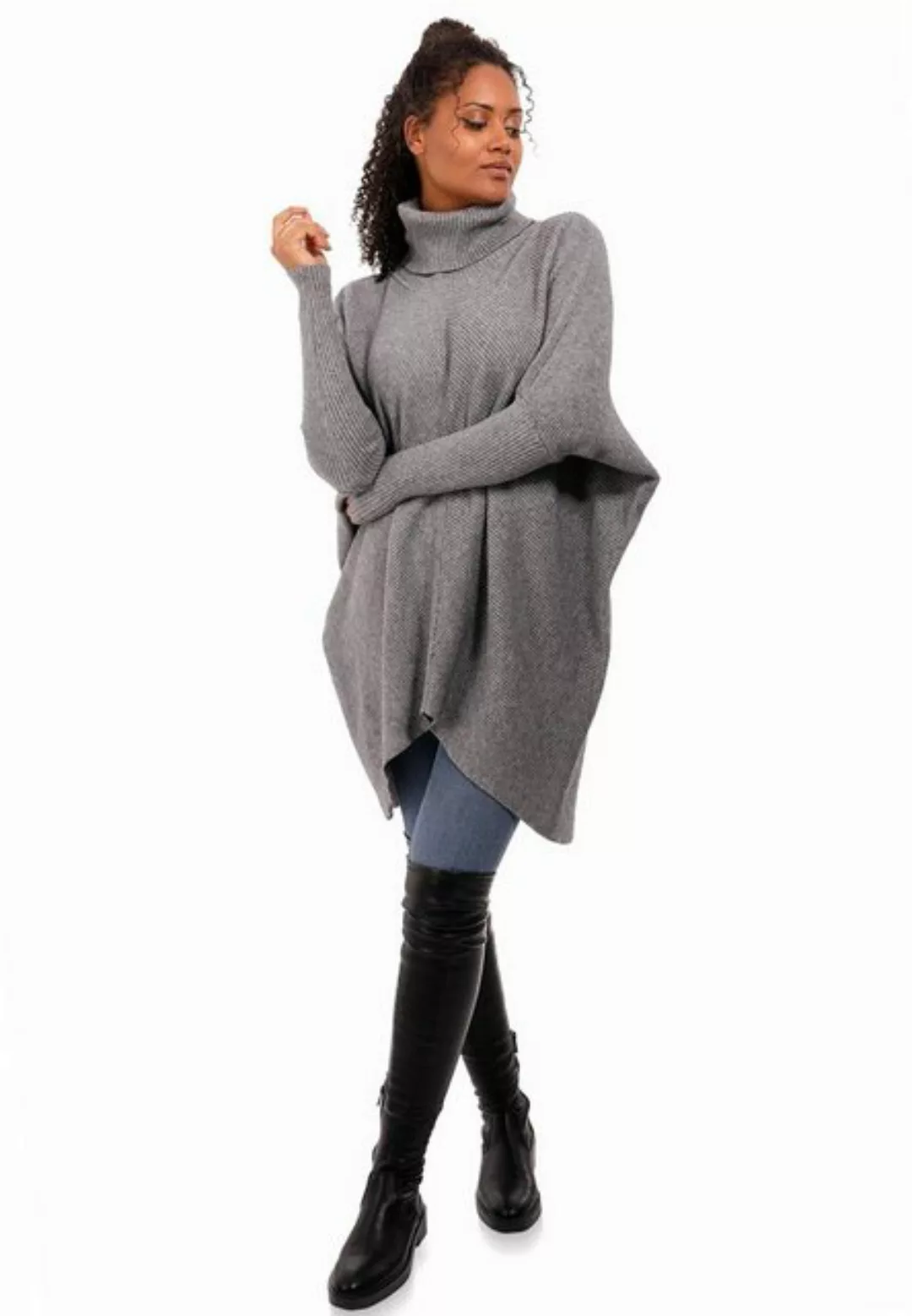 YC Fashion & Style Longpullover Strickpullover asymmetrisch Plus Size mit R günstig online kaufen