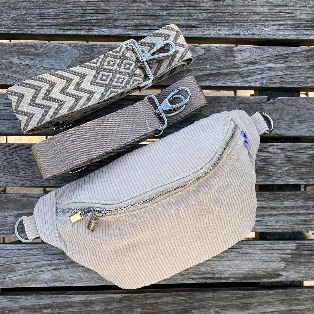 MAONI Bauchtasche Umhängetasche Beige Cord (Bestandteile: günstig online kaufen