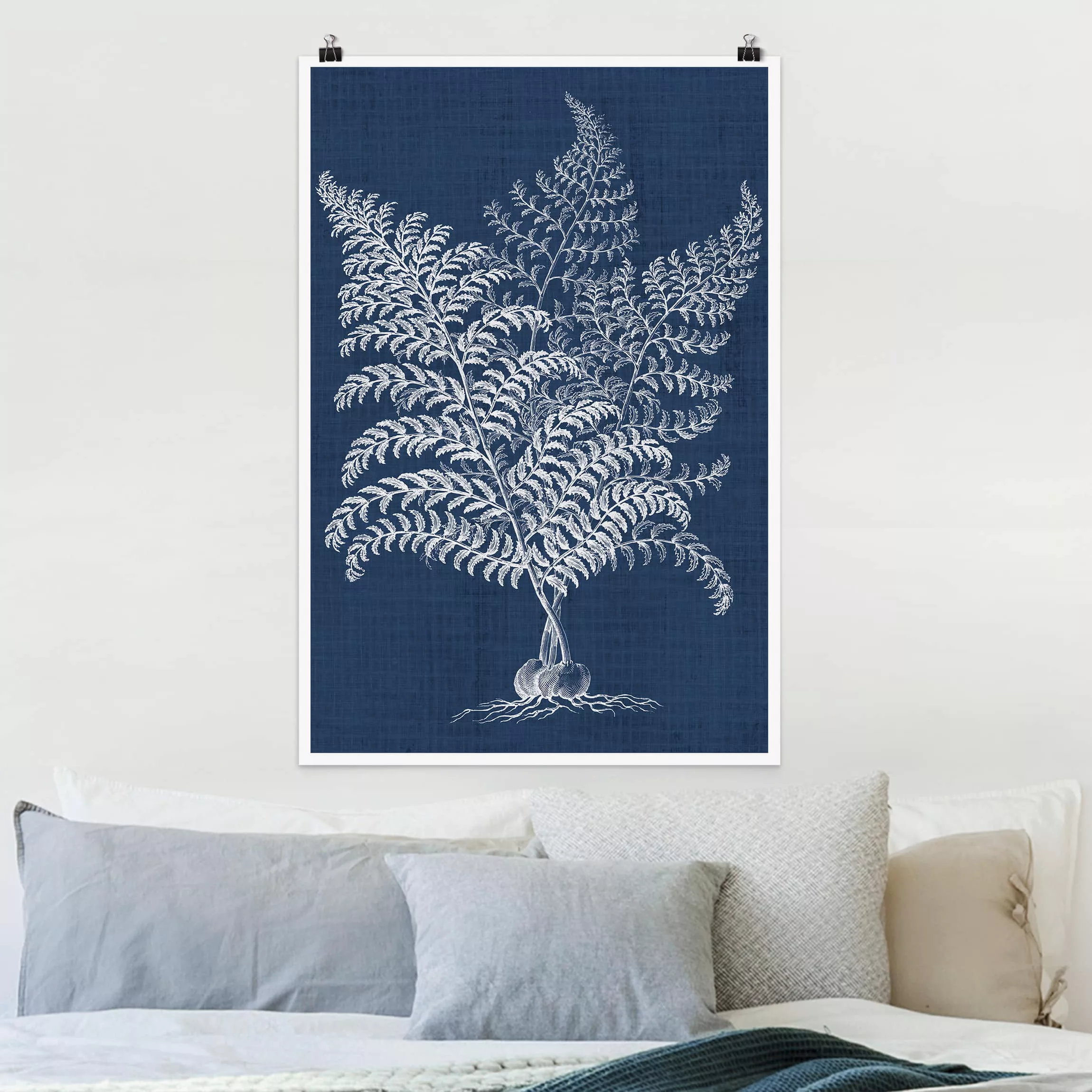 Poster Blumen - Hochformat Denim Pflanzenstudie VI günstig online kaufen