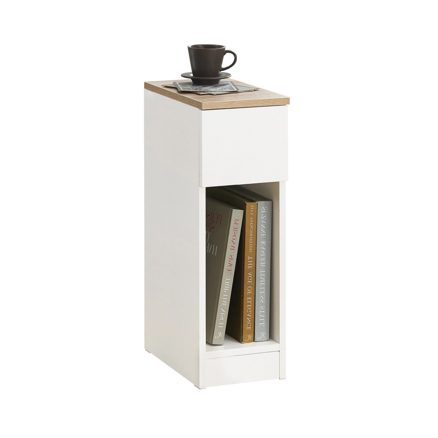 SoBuy Nachttisch mit Schublade Beistelltisch Nachtschrank Weiß FBT111-WN günstig online kaufen