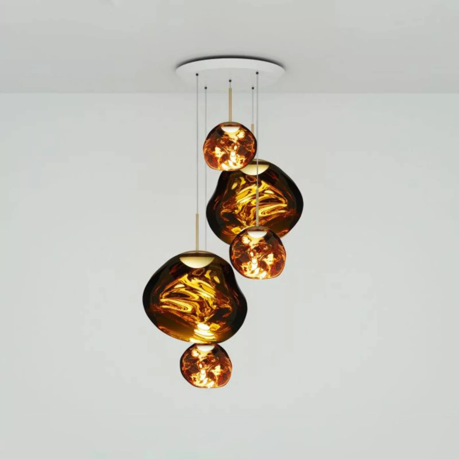 Tom Dixon Melt Large Round Pendellampe 5fl gold günstig online kaufen