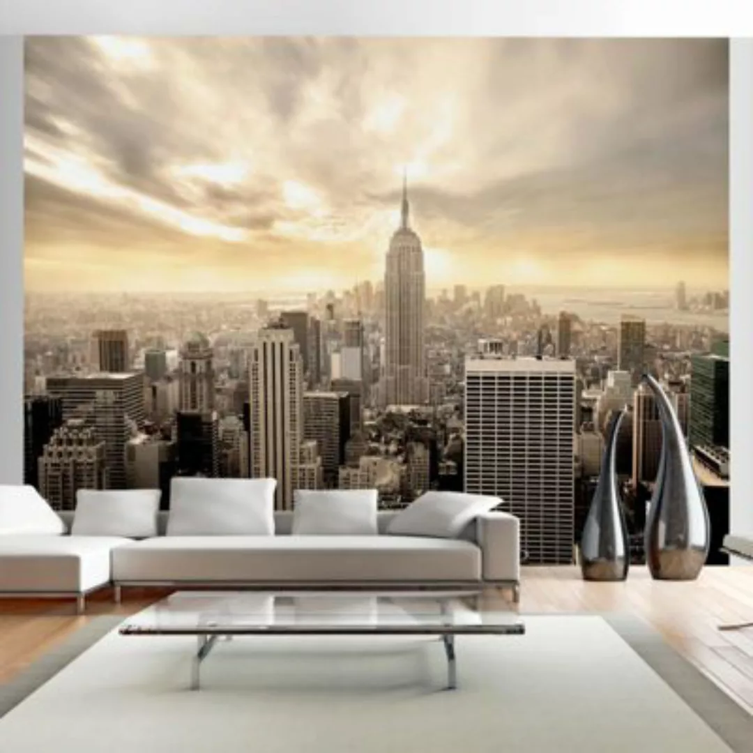 artgeist Fototapete New York - Manhattan in der Dämmerung mehrfarbig Gr. 35 günstig online kaufen