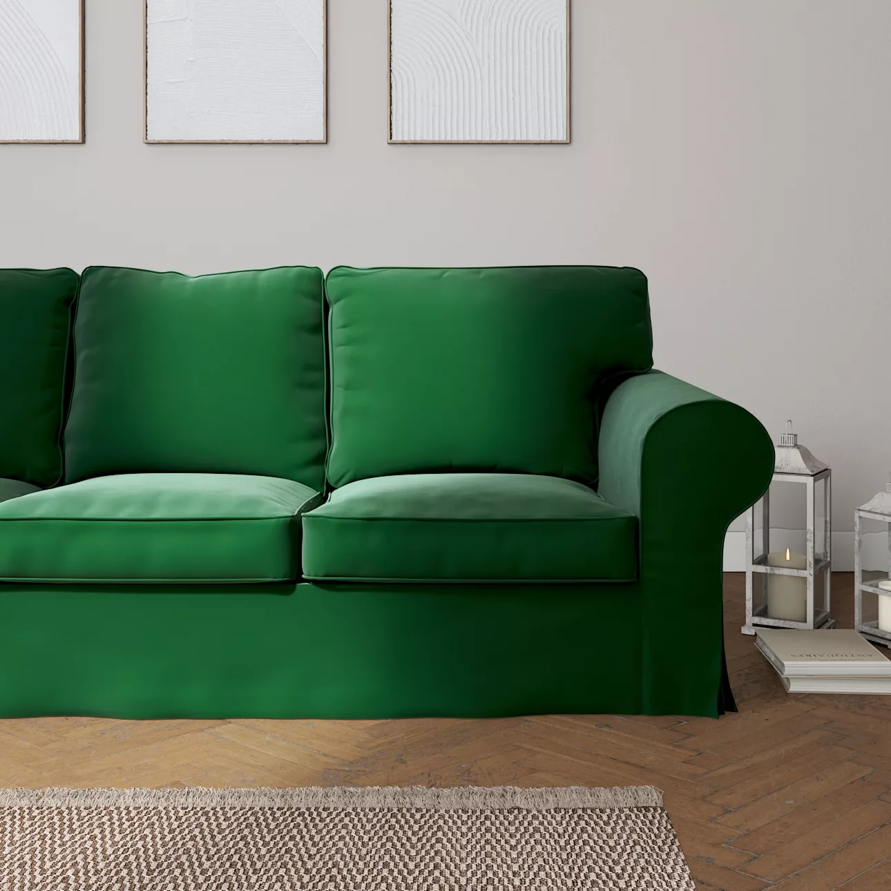 Bezug für Ektorp 3-Sitzer Schlafsofa, ALTES Modell, grün, Sofahusse Ektorp günstig online kaufen