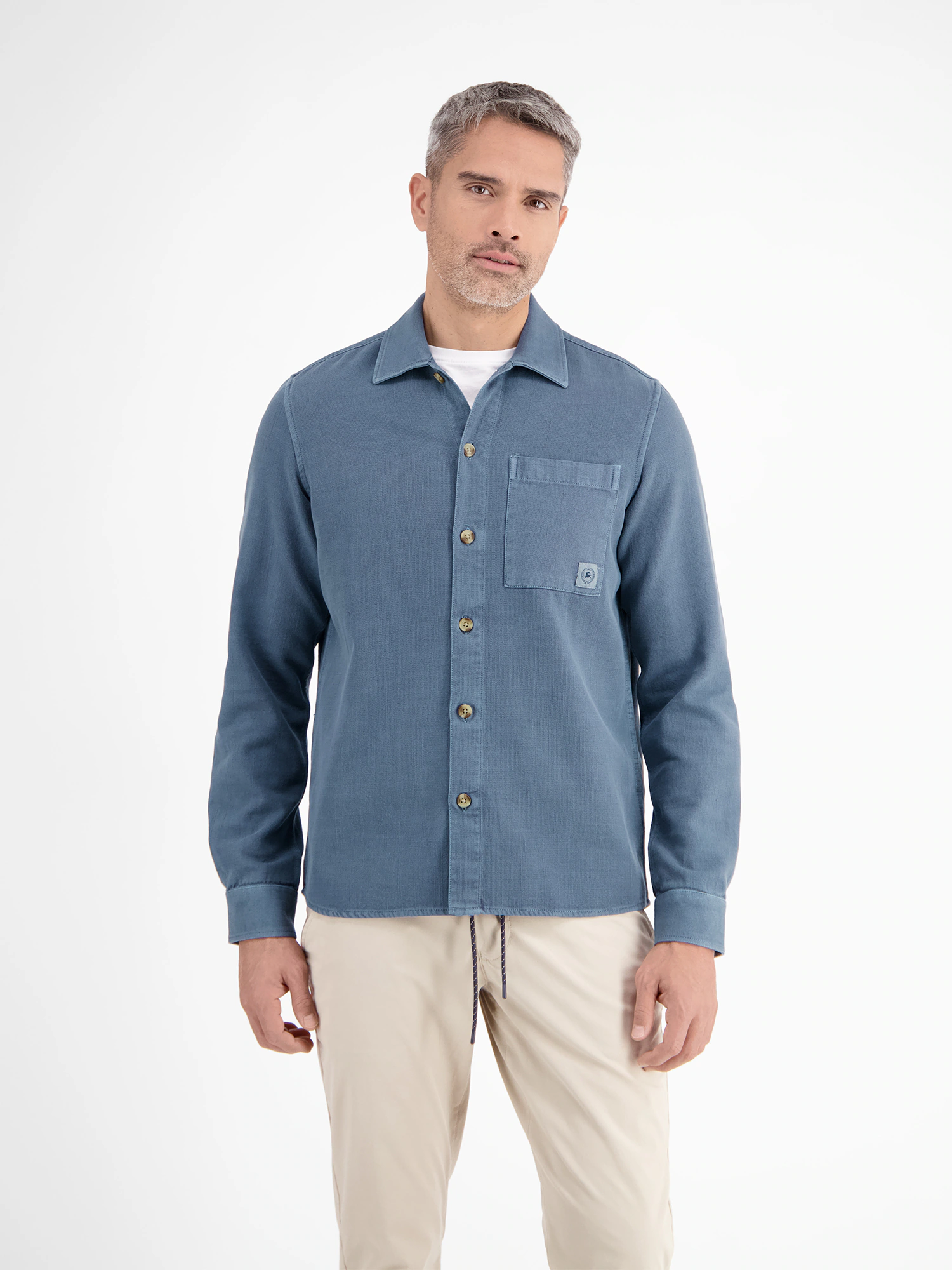 LERROS Langarmhemd "LERROS Hemdjacke in kerniger Struktur" günstig online kaufen