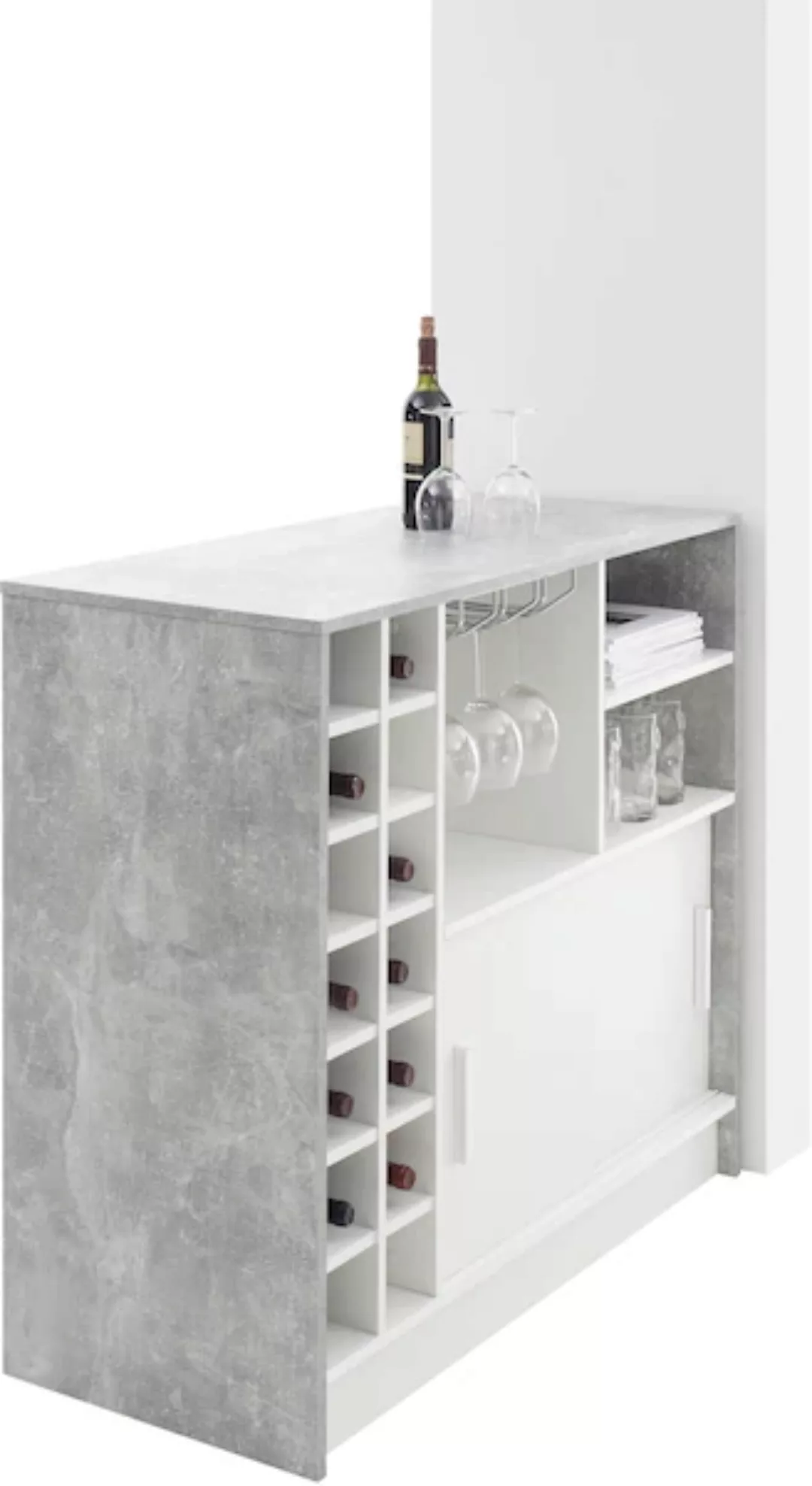 HBZ Bartisch "Planter", Beton Dekor, Tisch mit Flaschenregal günstig online kaufen