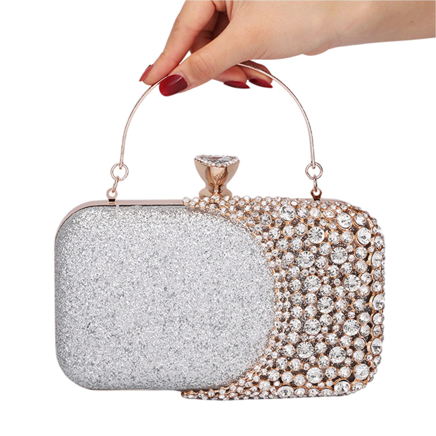 Refttenw Abendtasche Clutch Damen Kettentasche Glitzer günstig online kaufen