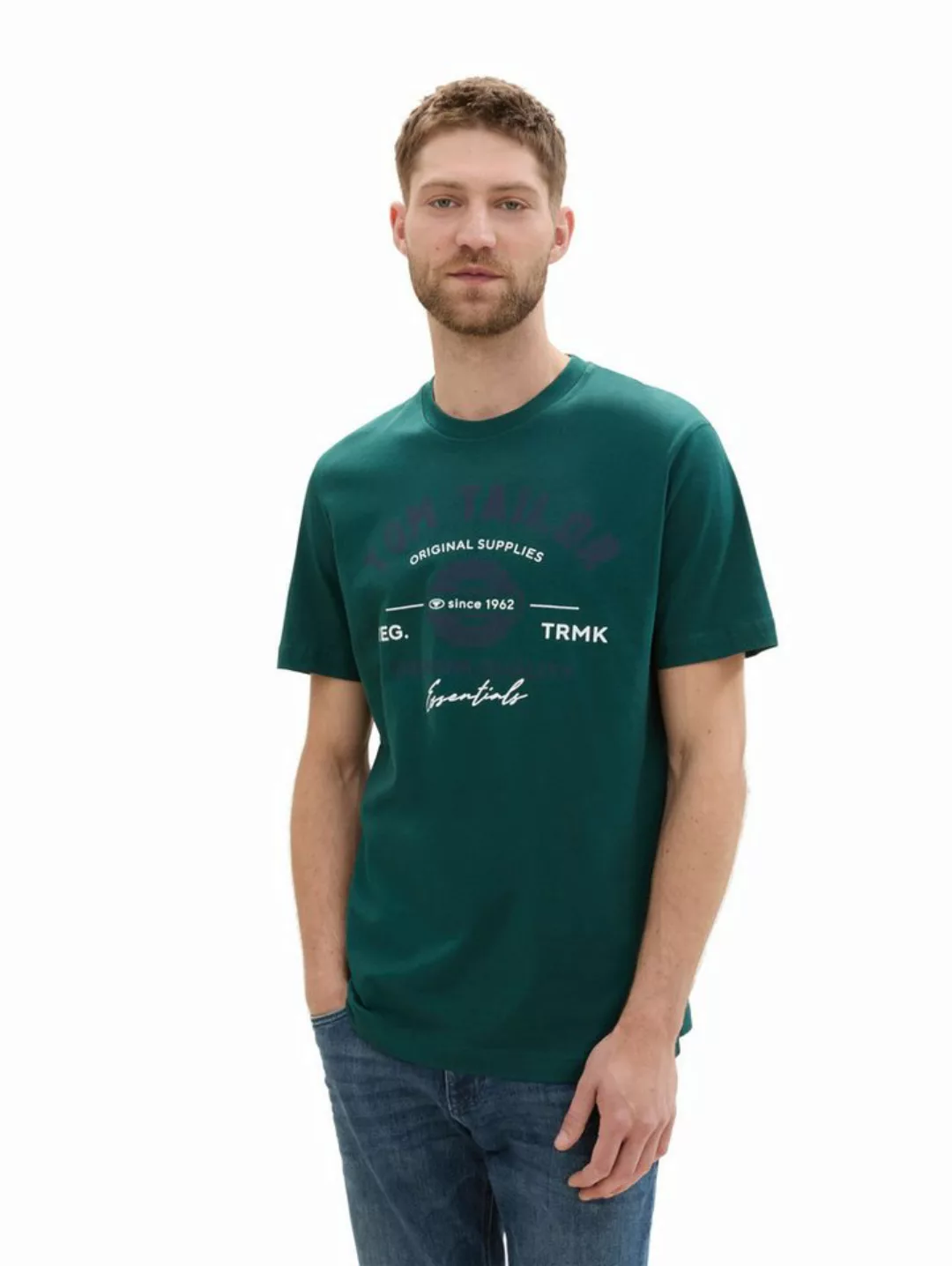 Tom Tailor Herren T-Shirt LOGO - Regular Fit günstig online kaufen