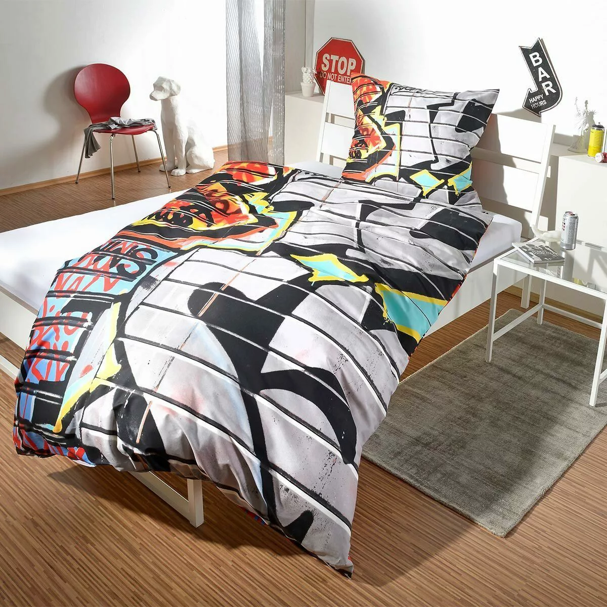 BETTWARENSHOP Bettwäsche Graffiti, Renforce, 2 teilig, günstig online kaufen