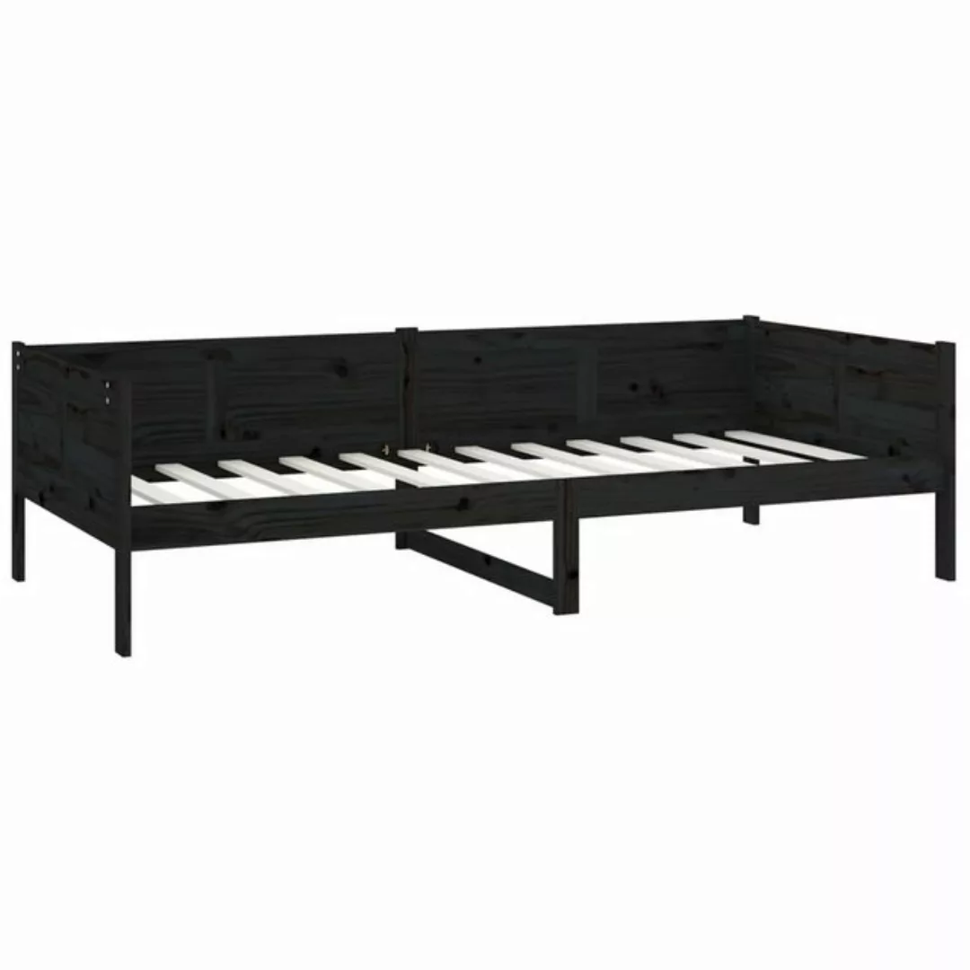 furnicato Bett Tagesbett Schwarz Massivholz Kiefer 90x190 cm (1-tlg) günstig online kaufen