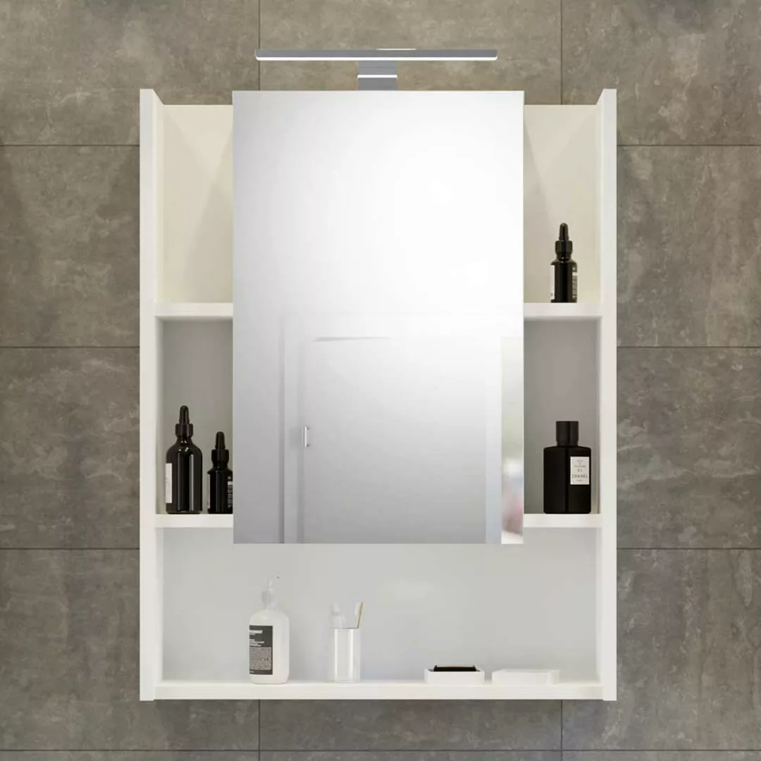 Weißer Bad Spiegelschrank 60 cm breit auch mit Beleuchtung günstig online kaufen