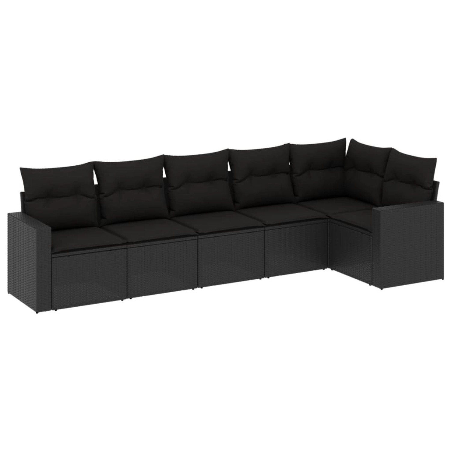vidaXL 6-Tlg Garten-Sofagarnitur mit Kissen Schwarz Poly Rattan 3218975 günstig online kaufen
