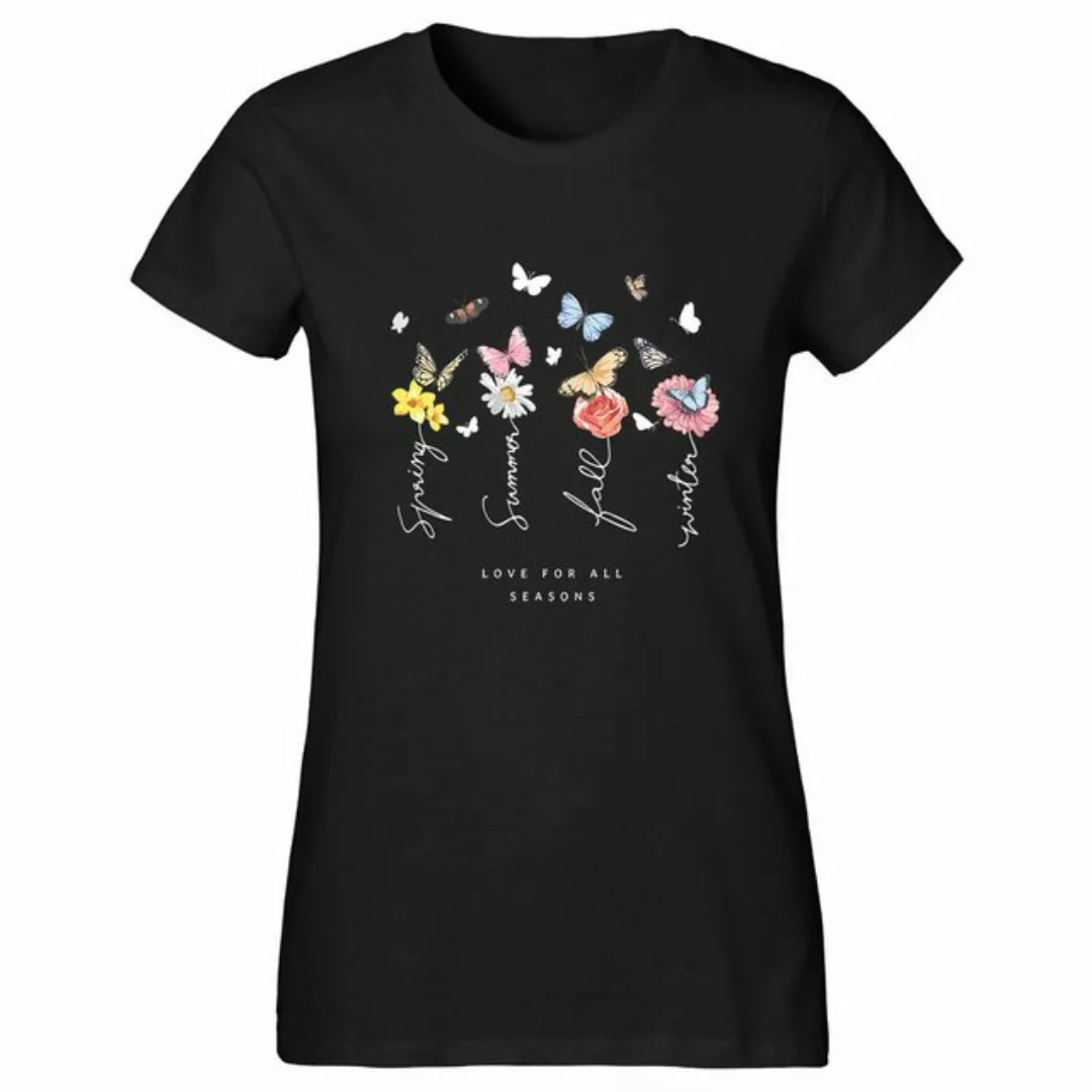 Banco T-Shirt Damen Kurzarm Premium T-Shirt Blumen Aufrduck hochwertiger Pr günstig online kaufen