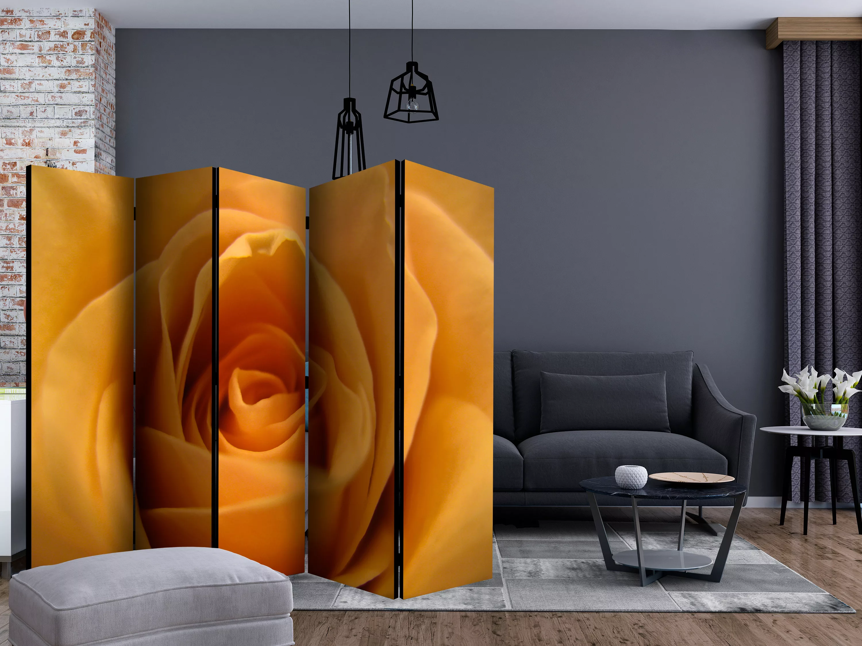 5-teiliges Paravent - Yellow Rose – A Symbol Of Friendship Ii [room Divider günstig online kaufen