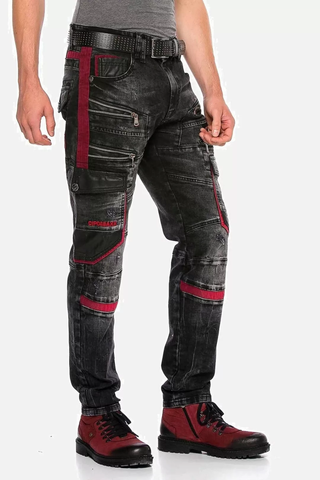 Cipo & Baxx Straight-Jeans "Jeans", mit auffälligen Elementen, CD561 günstig online kaufen