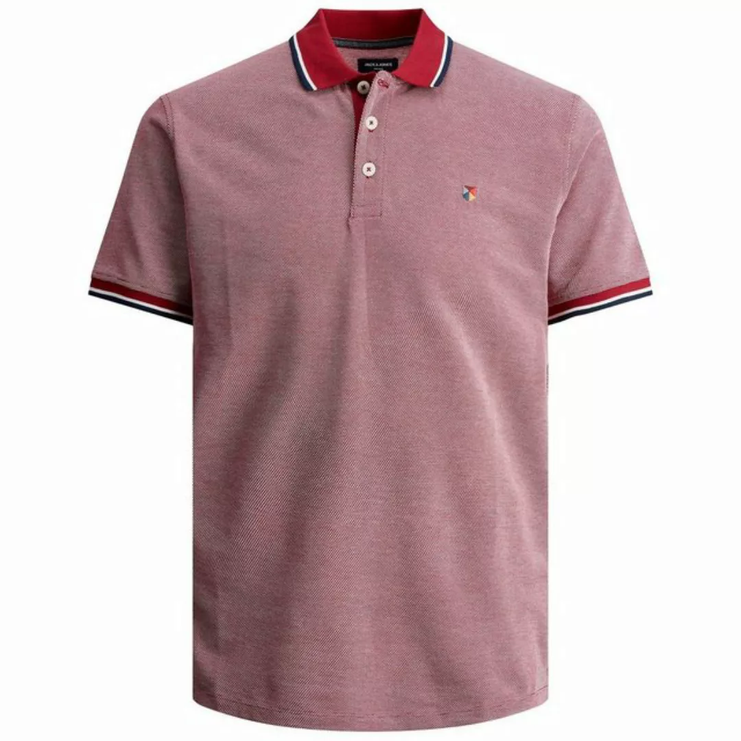 Jack & Jones Poloshirt Große Größen Herren Poloshirt Two-Tone-Struktur rot- günstig online kaufen