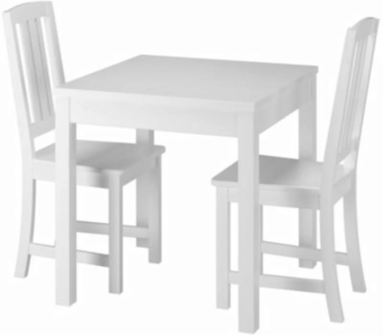 Erst-Holz® Klassische kleine Essgruppe Tisch 2 Stühle Kiefer Massivholz was günstig online kaufen