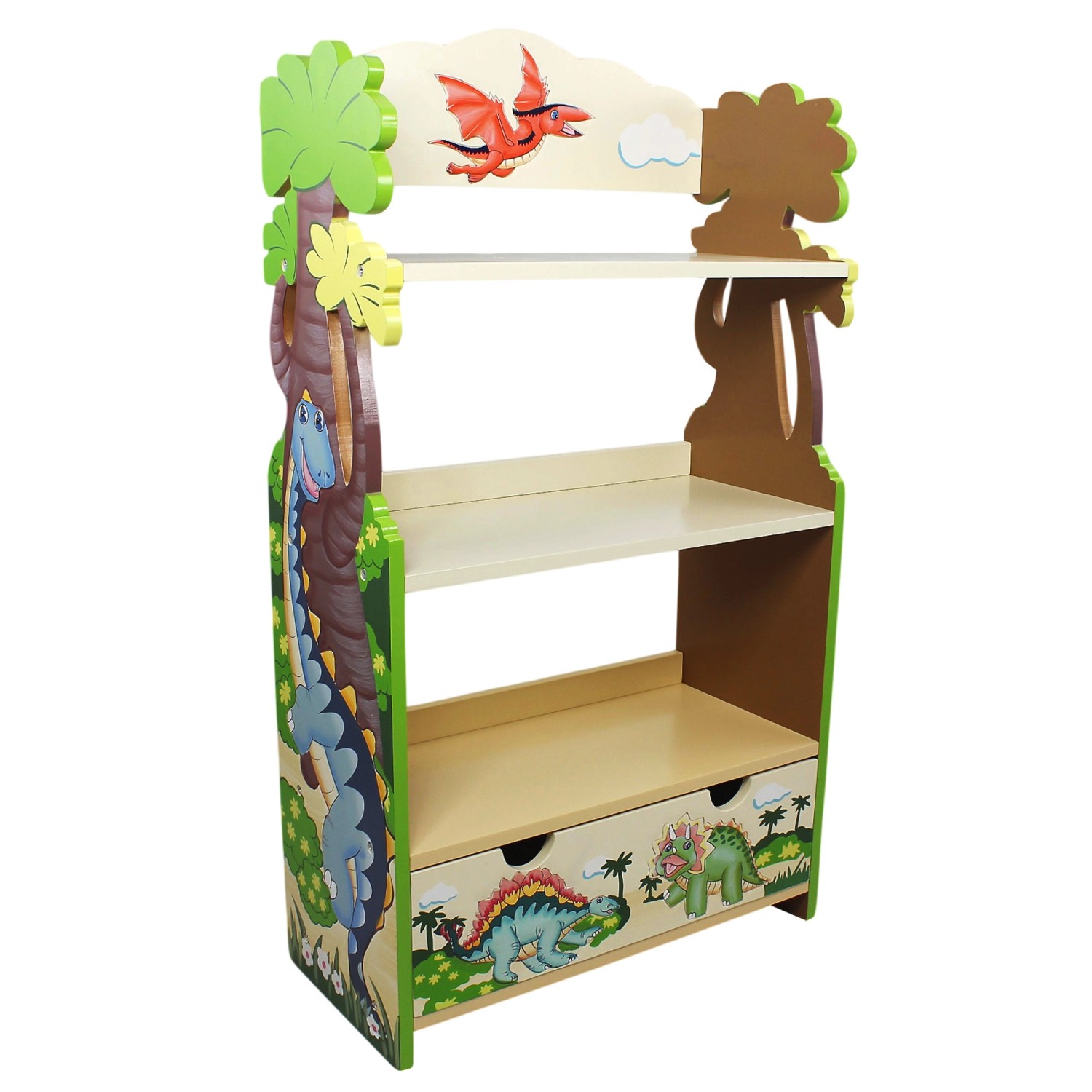 Teamson Kids Kinderbücherregal Dinosaurier Holz Stauraum Blau günstig online kaufen