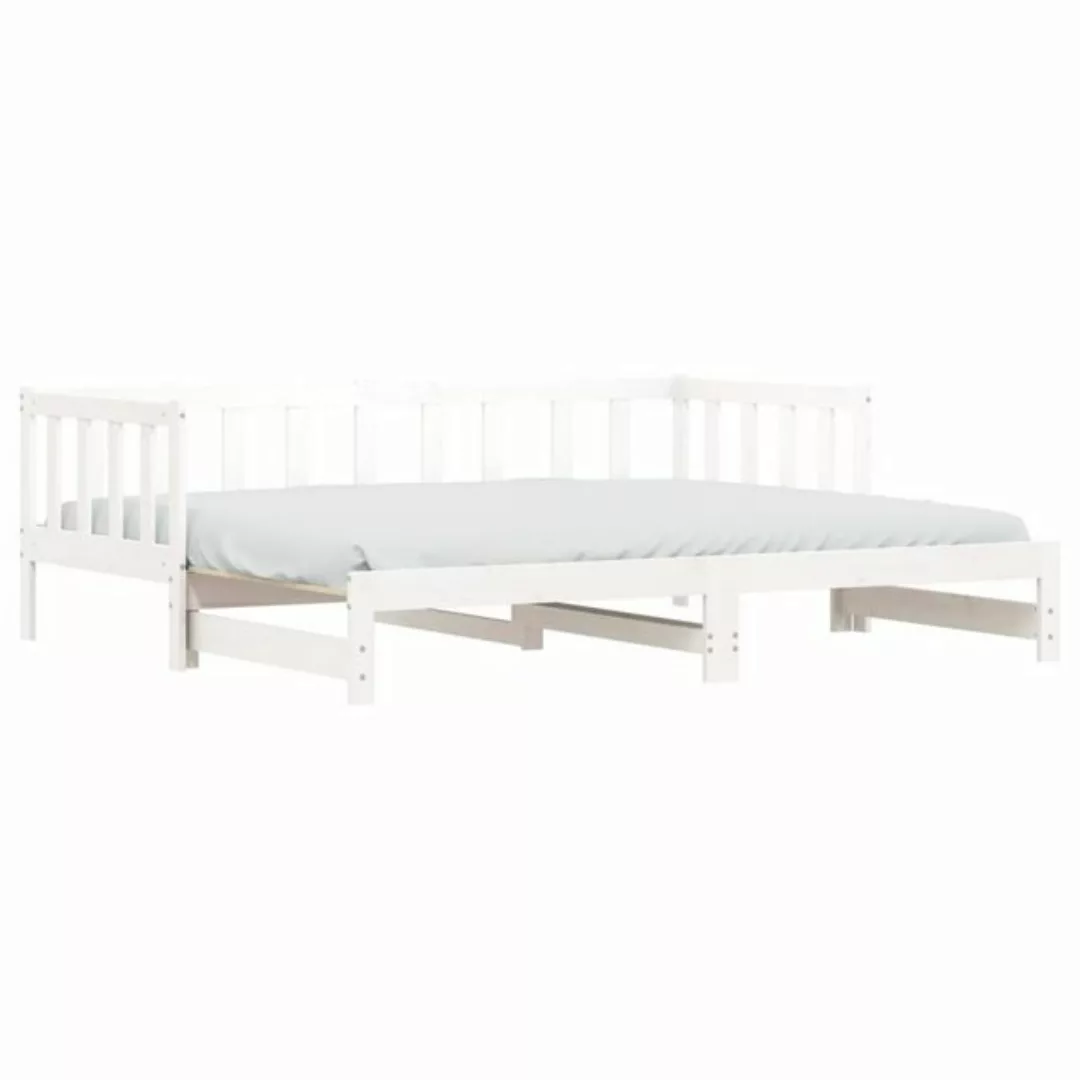 furnicato Bett Tagesbett Ausziehbar Weiß 90x190 cm Massivholz Kiefer (1-tlg günstig online kaufen