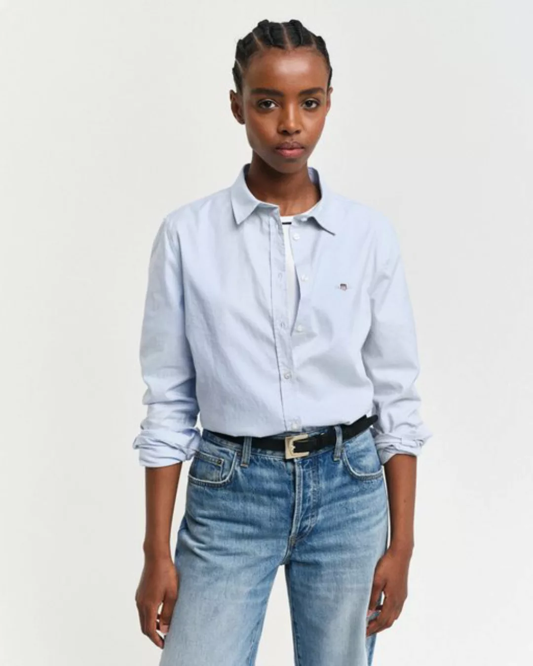 Gant Langarmbluse "New Slim Stretch Oxford Blouse", für bequemen Sitz u. Be günstig online kaufen