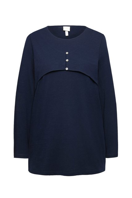 Ulla Popken Longsleeve Shirt Lagenoptik Rundhals Langarm Biobaumwolle günstig online kaufen