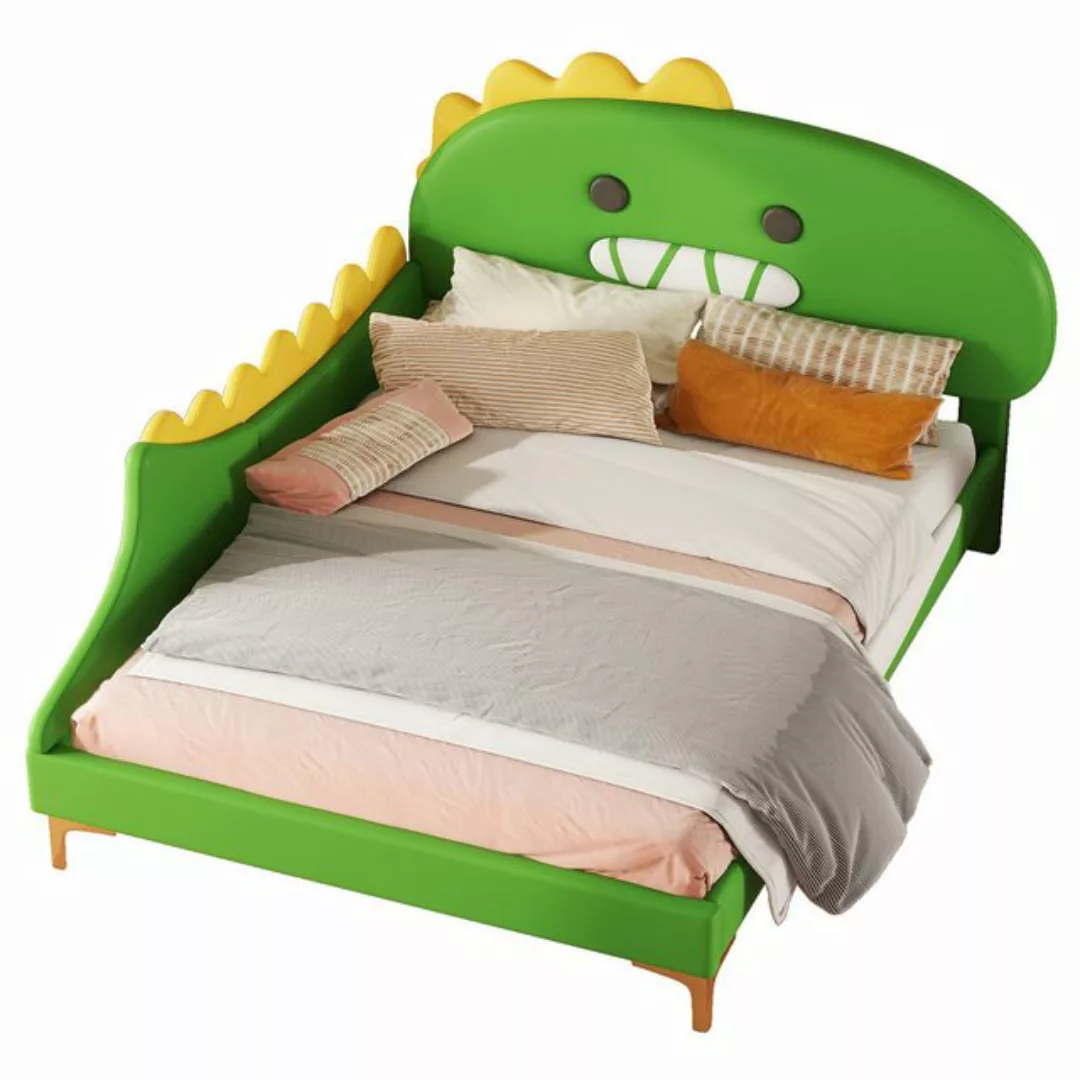 FUROKOY Kinderbett Cartoon Dinosaurier Form Kinderbett 90*200cm aus PU Mate günstig online kaufen