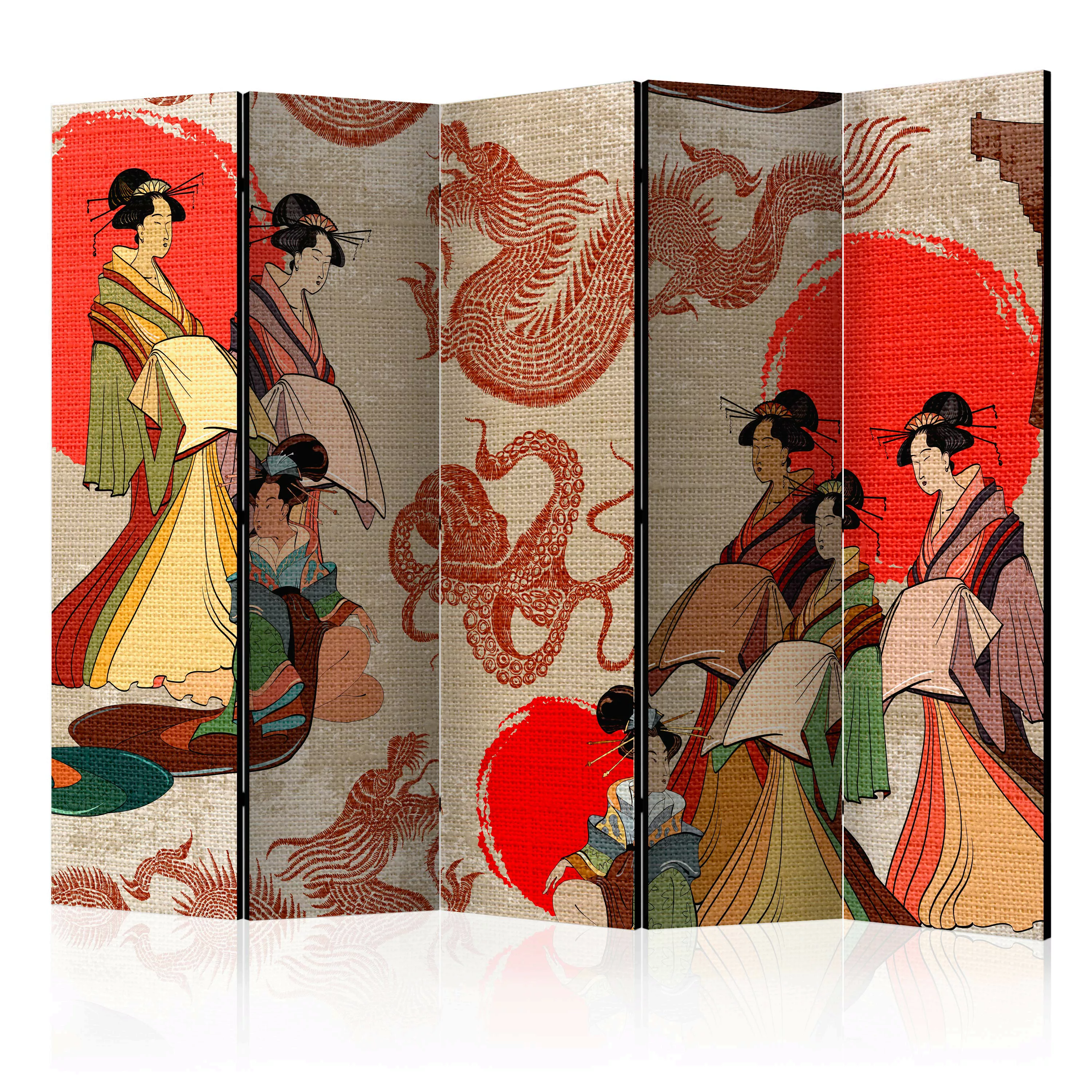 5-teiliges Paravent - Geishas Ii [room Dividers] günstig online kaufen