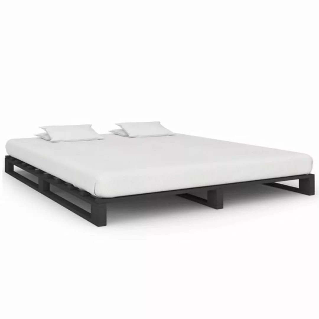 vidaXL Bettgestell Palettenbett Grau Massivholz Kiefer 180200 cm Bett Bettr günstig online kaufen