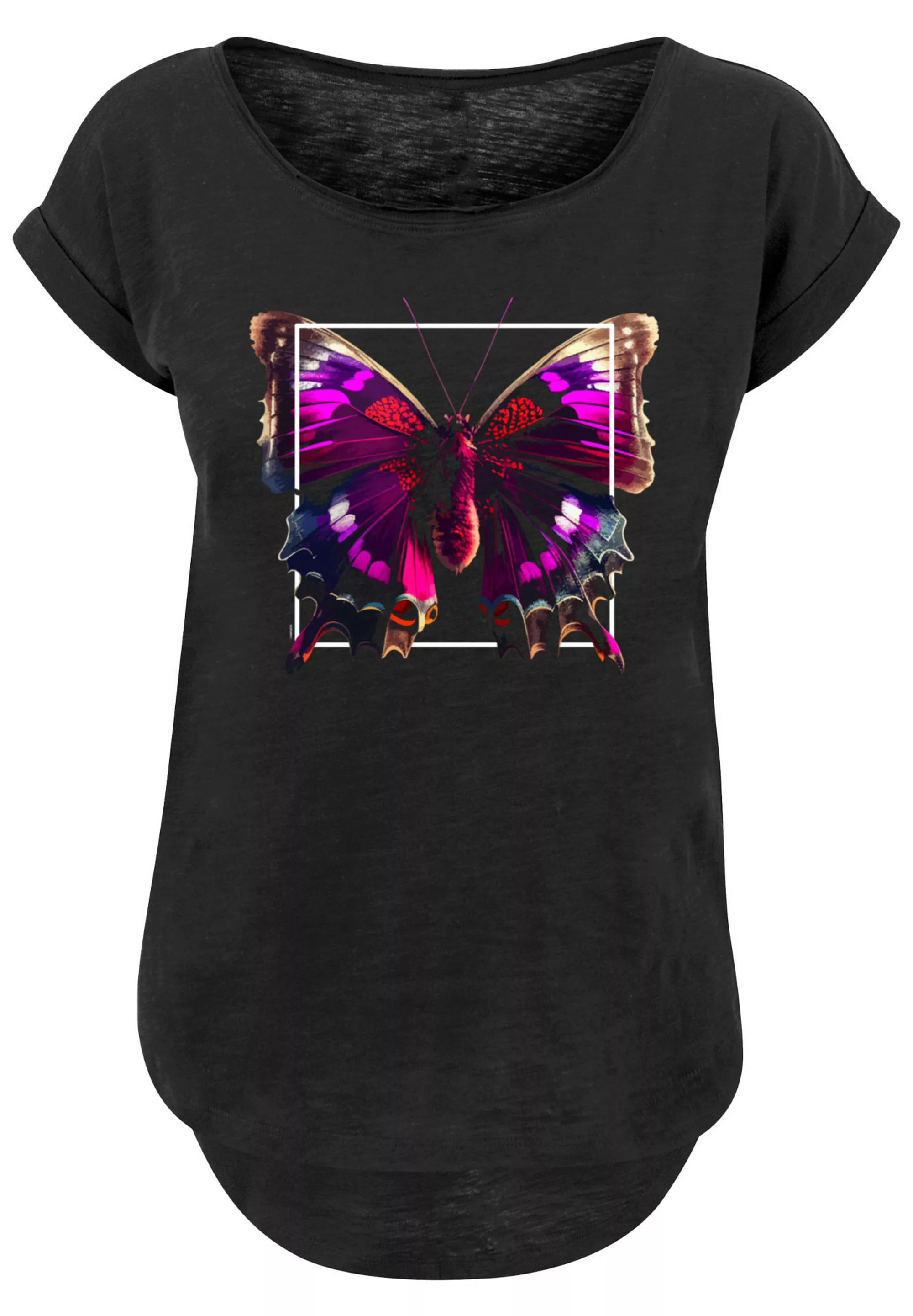 F4NT4STIC T-Shirt "Pink Schmetterling LONG TEE", Print günstig online kaufen