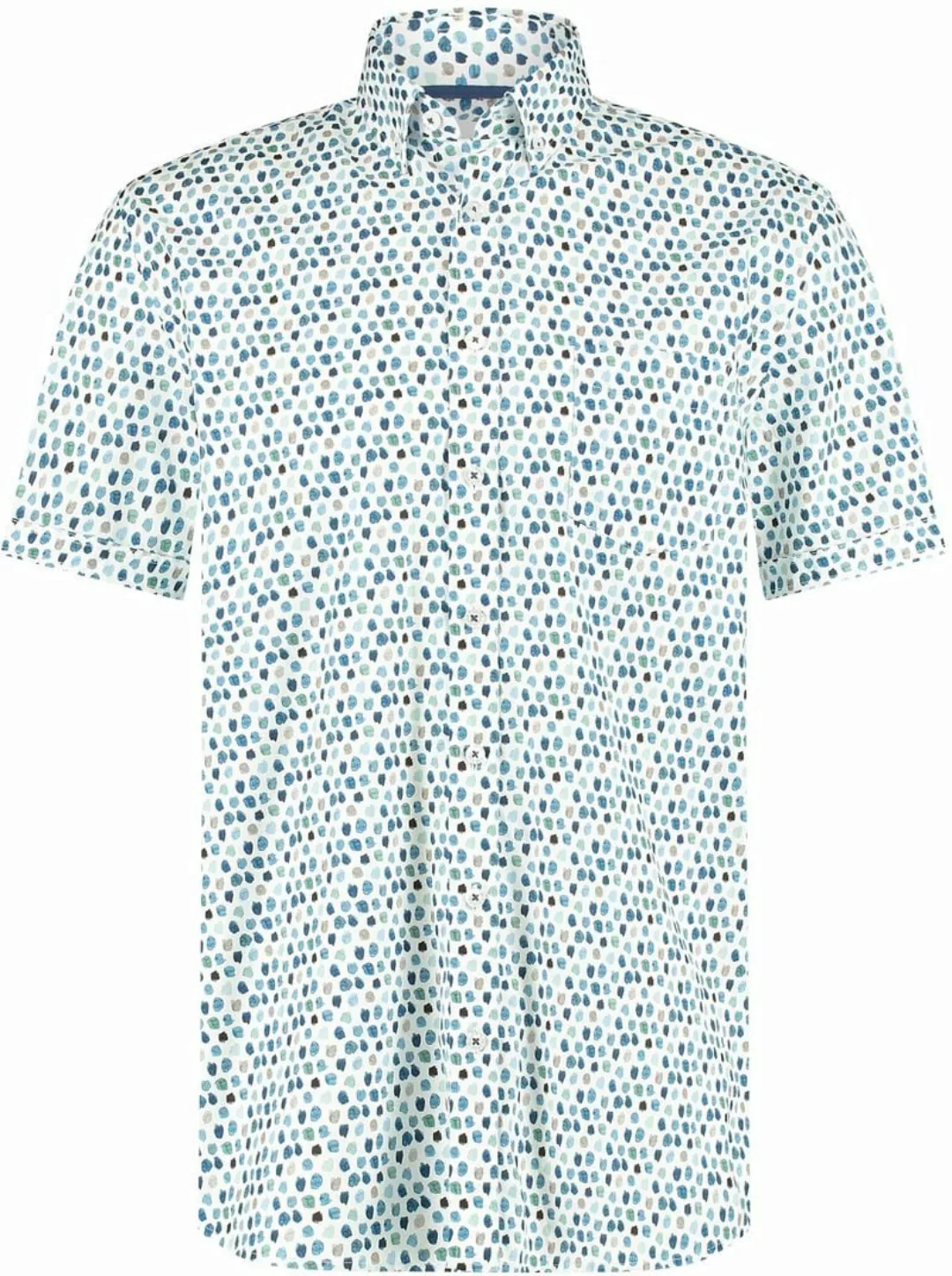 State Of Art Hemd Kurzarm Druck Blau - Größe M günstig online kaufen