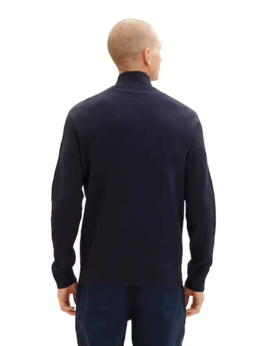 Tom Tailor Herren Stehkragen Pullover STRUCTUERED TROYER - Regular Fit günstig online kaufen