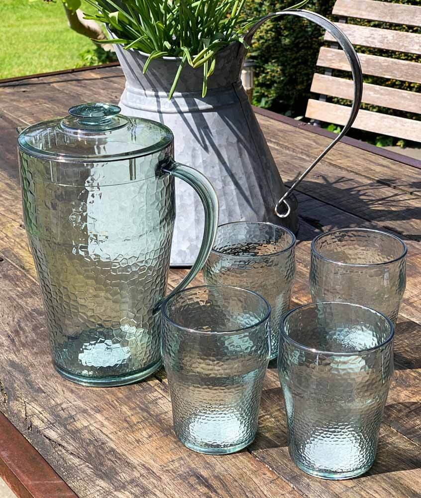 Wasserkrug 1,9l und 4 x Wassergläser 400ml aus Kunststoff Set für Camping P günstig online kaufen