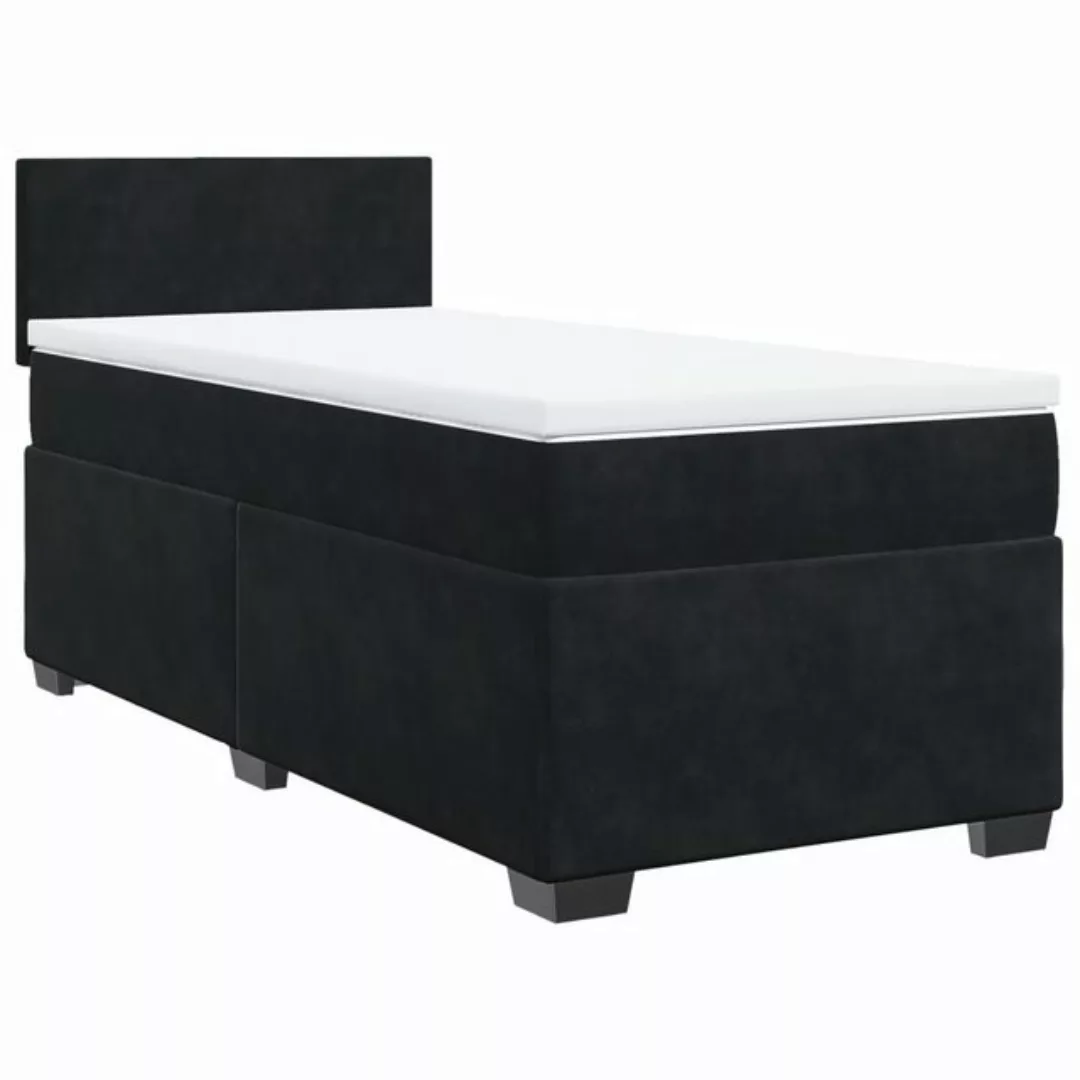 vidaXL Bett Boxspringbett mit Matratze Schwarz Samt günstig online kaufen