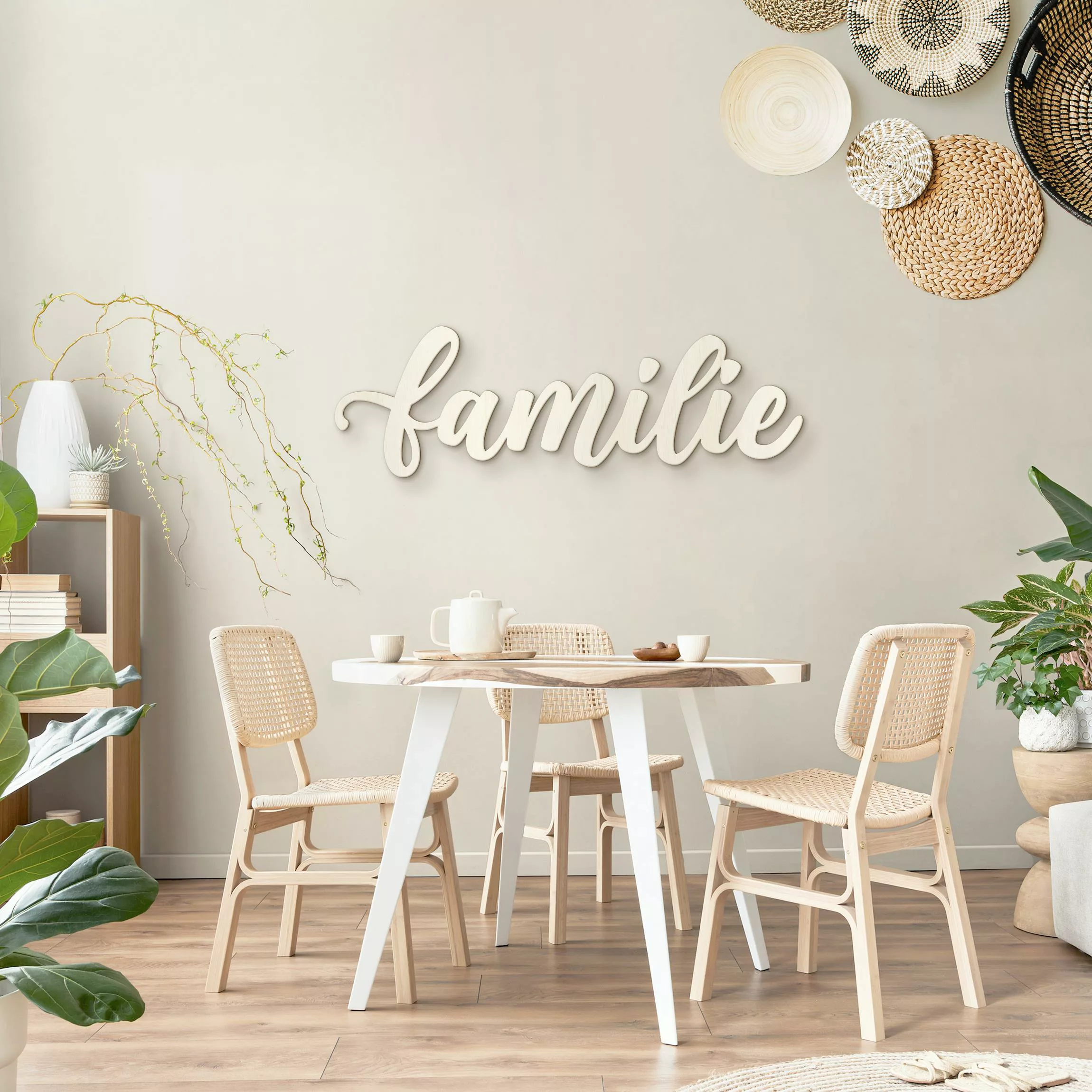 Wanddeko Holz 3D-Schriftzug Familie Handlettering günstig online kaufen