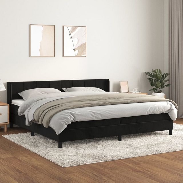 vidaXL Bettgestell Boxspringbett mit Matratze Schwarz 200x200 cm Samt Bett günstig online kaufen