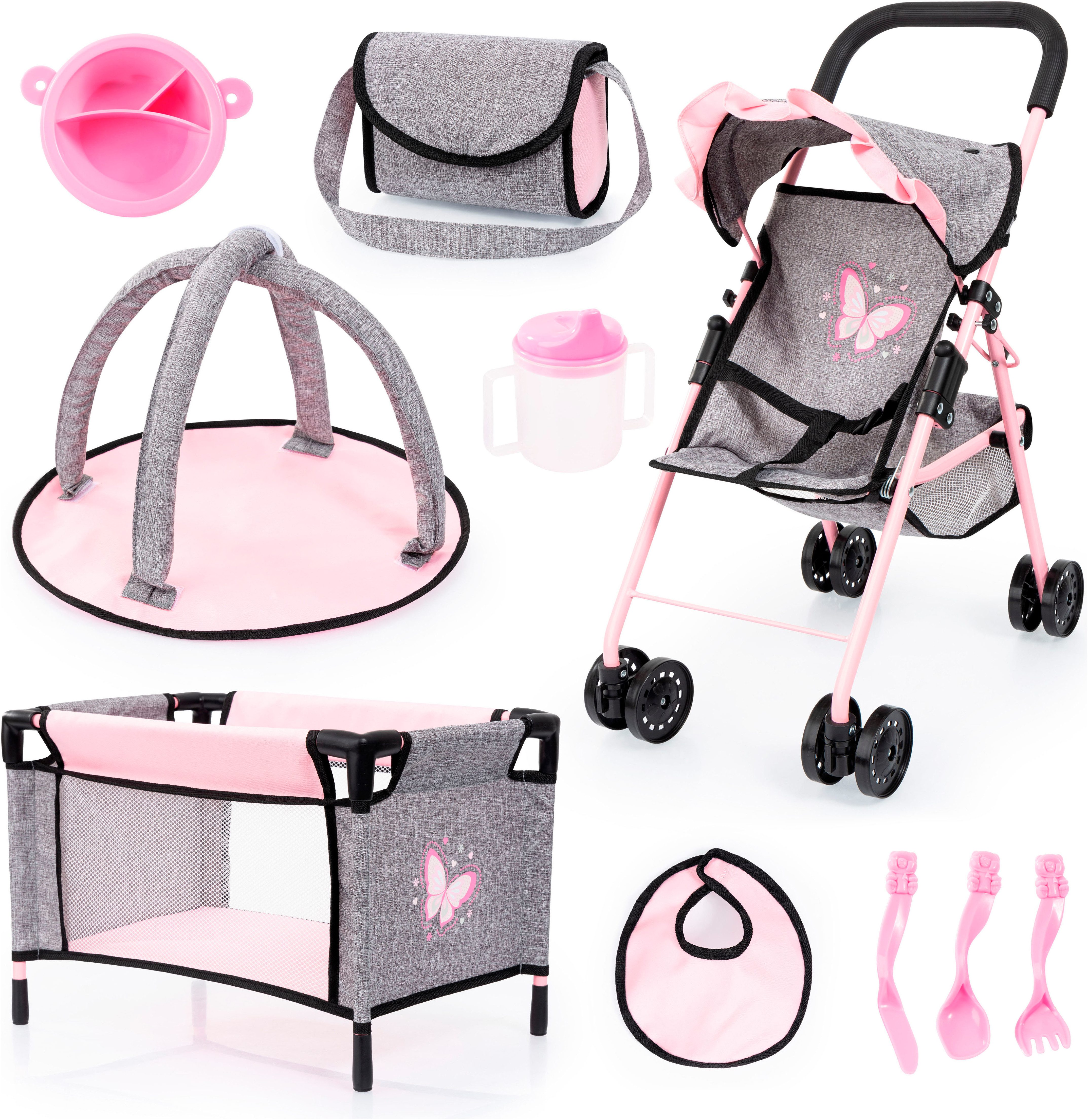 Bayer Puppenbuggy Set mit Reisebett günstig online kaufen