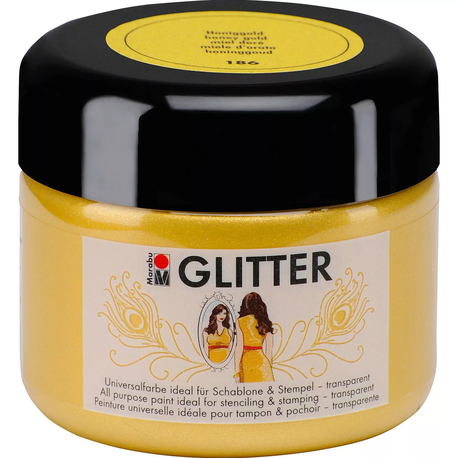 Marabu Glitter transparent 225 ml Honiggold günstig online kaufen