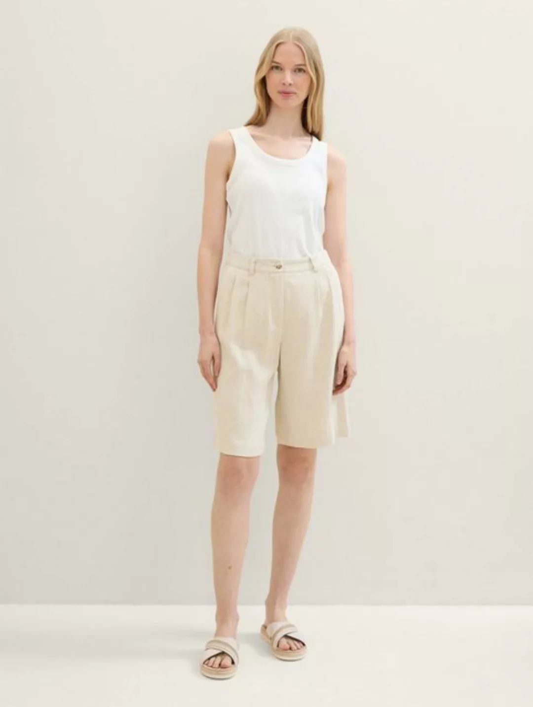 TOM TAILOR Culotte Straight Bermuda mit Leinen günstig online kaufen