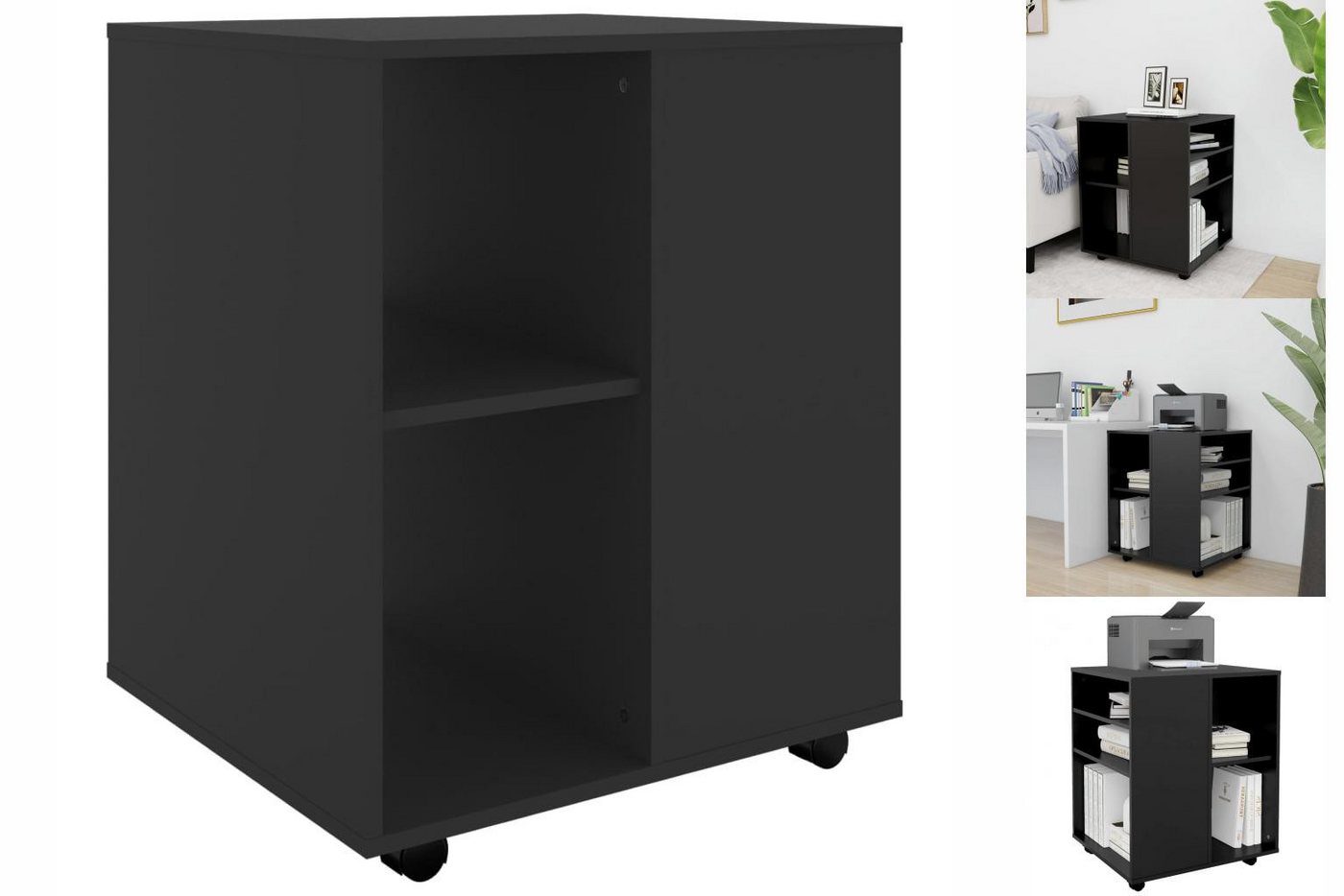 vidaXL Aktenschrank Rollschrank Schwarz 60x53x72 cm Spanplatte günstig online kaufen