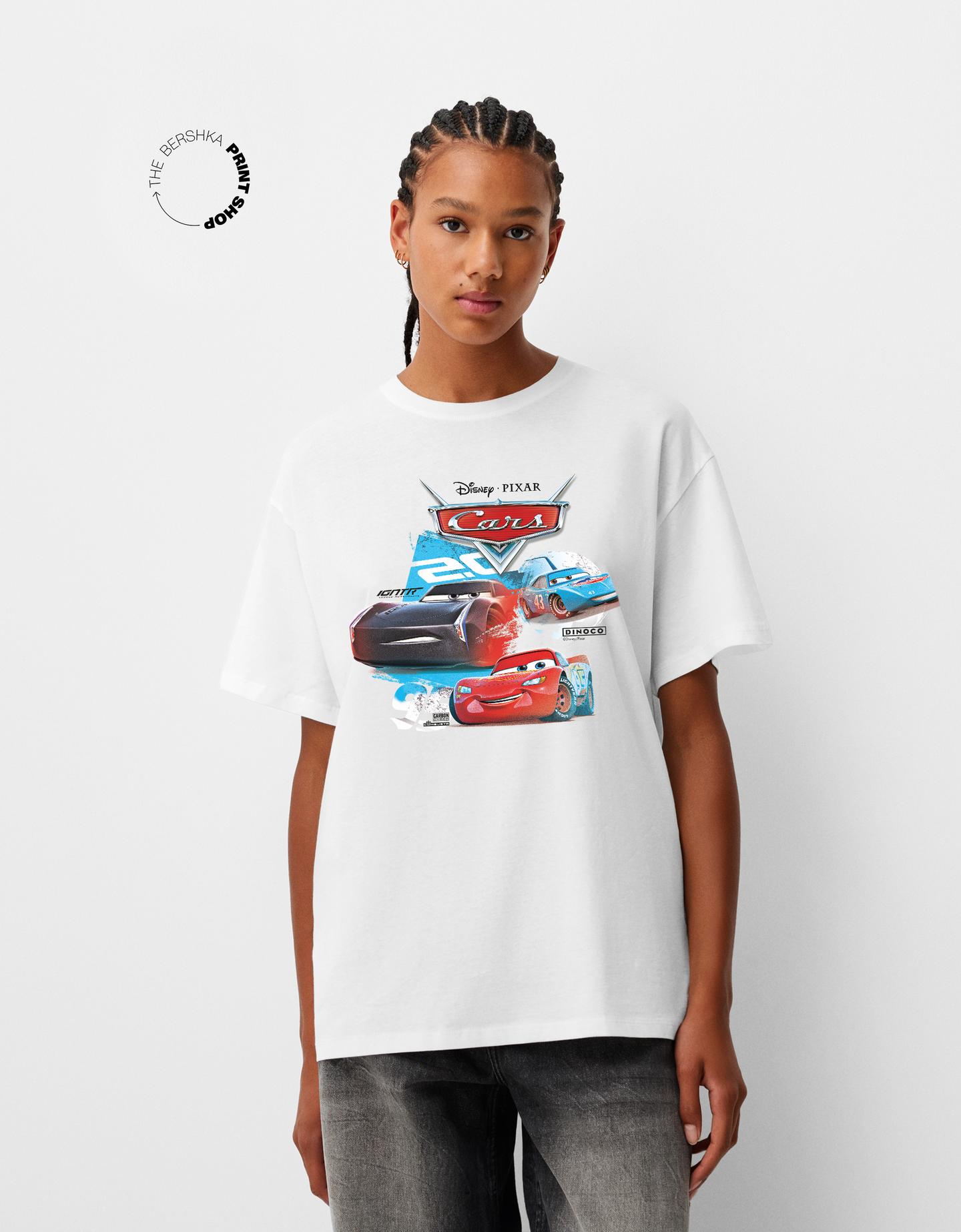 Bershka Oversize-T-Shirt Cars Print Mit Kurzen Ärmeln Damen L Grbrochenes W günstig online kaufen