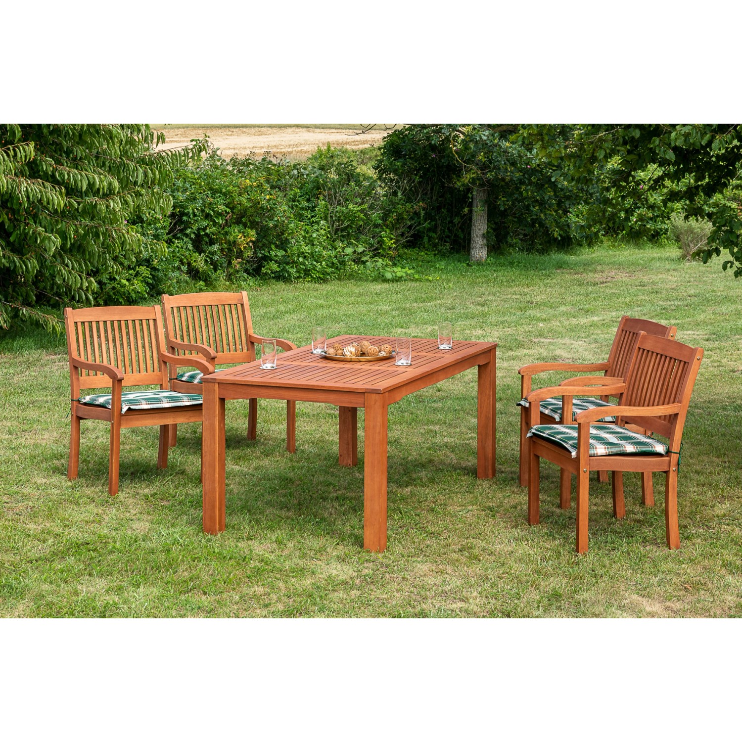 Merxx Maracaibo Gartenmöbel-Set 9-tlg. 4 Sessel Auflagen Gartentisch 170 x günstig online kaufen