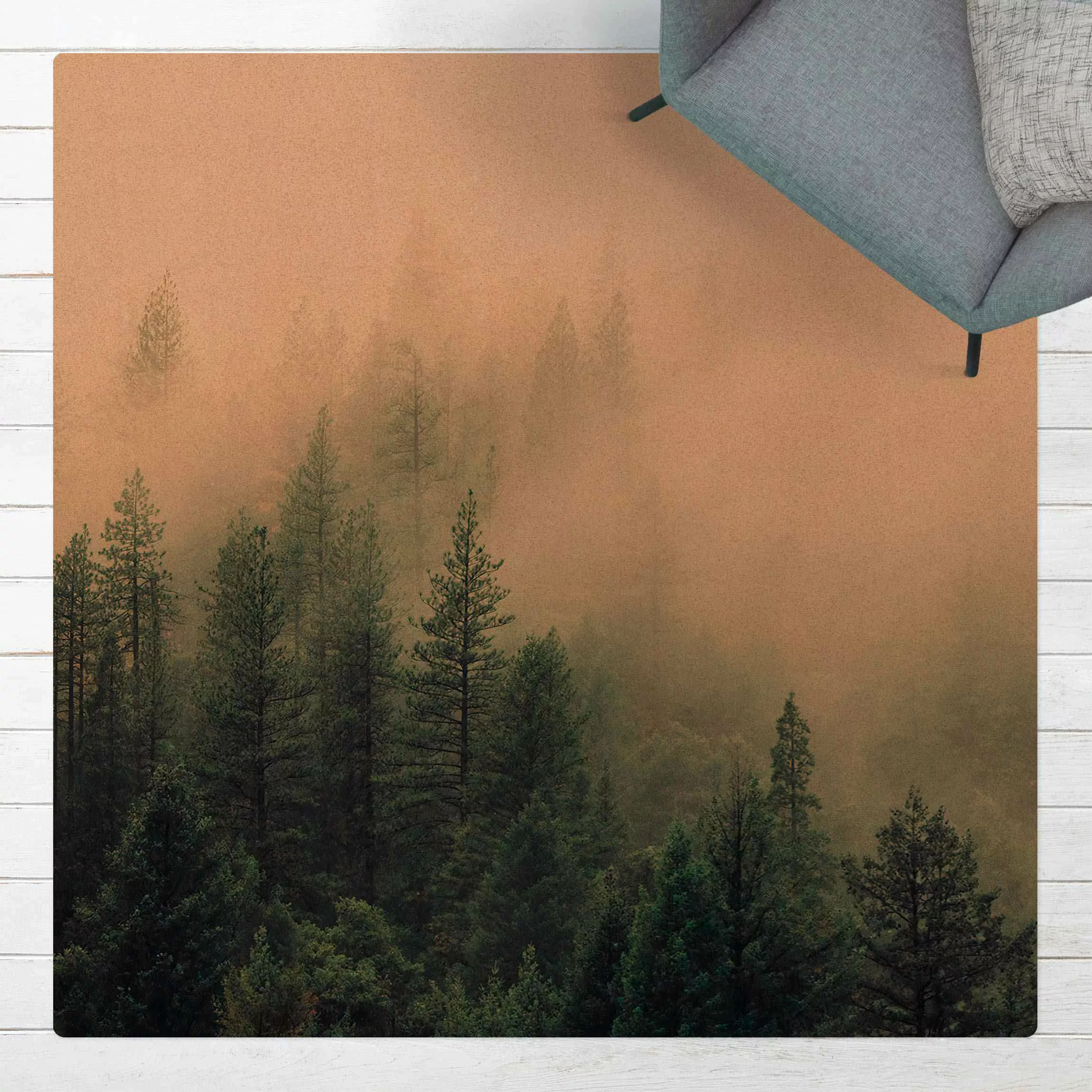 Kork-Teppich Wald im Nebel Erwachen günstig online kaufen