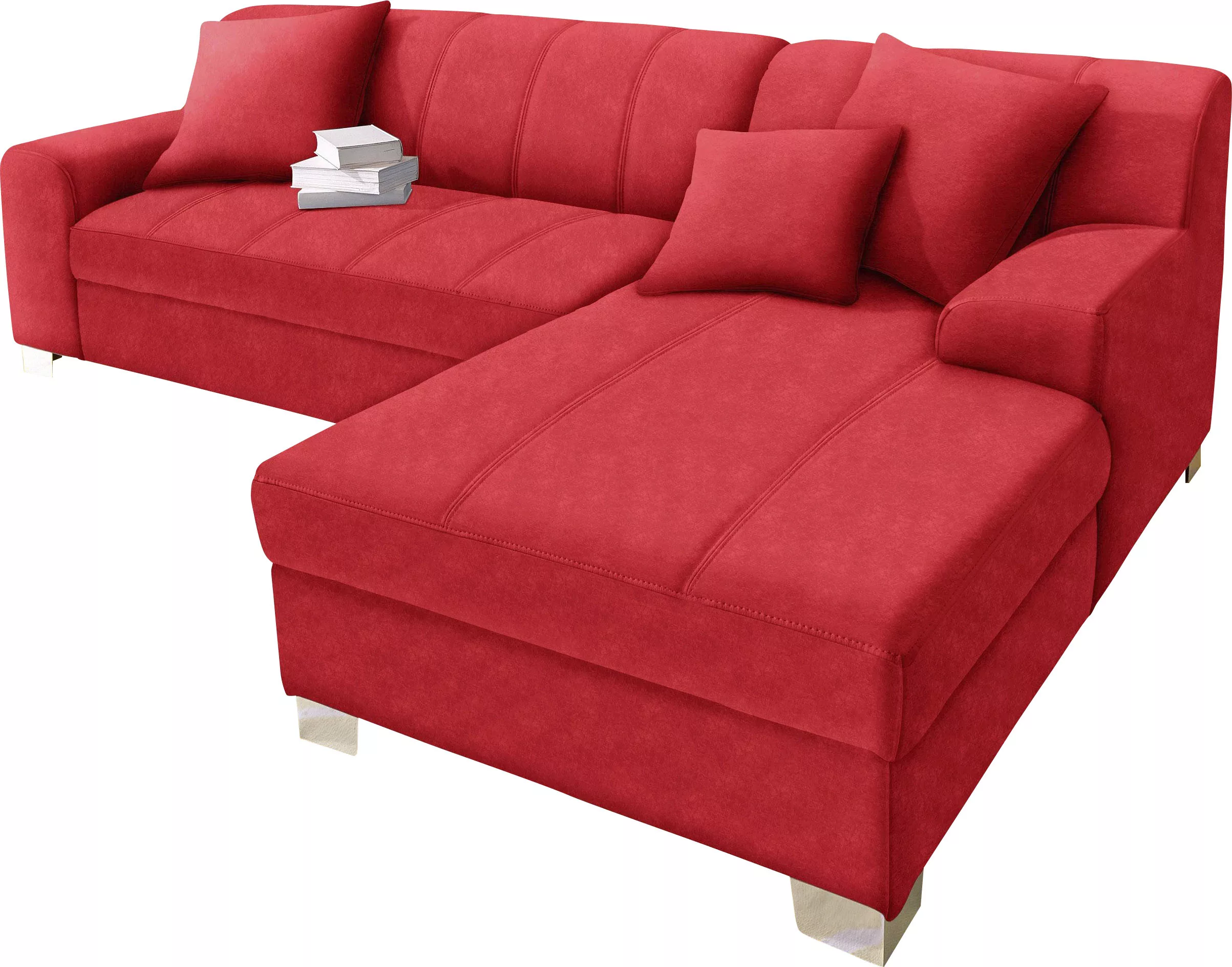 INOSIGN Ecksofa "Turah incl. Zierkissen, moderne Steppung, auch in Leder" günstig online kaufen