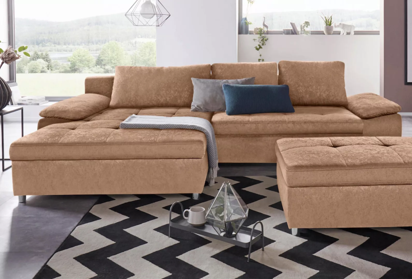sit&more Ecksofa "Labene L-Form", wahlweise mit Bettfunktion und Bettkasten günstig online kaufen