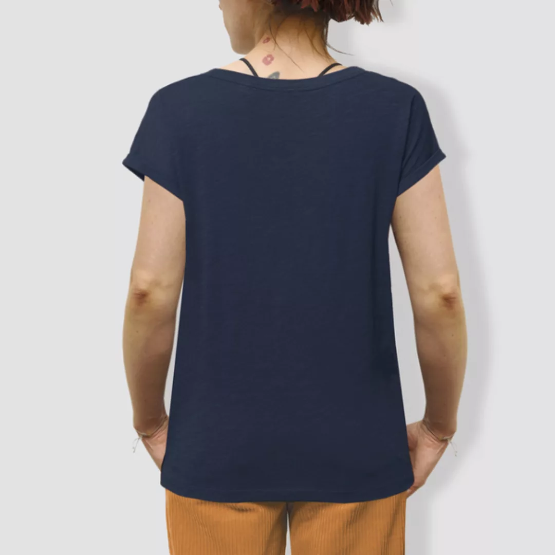 Damen T-shirt, "Rückenwind", Navy, Locker Geschnitten günstig online kaufen