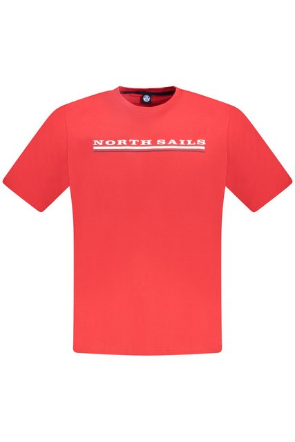 North Sails T-Shirt Herrenkurzarmshirt mit Rundhals und Druck - Rot günstig online kaufen