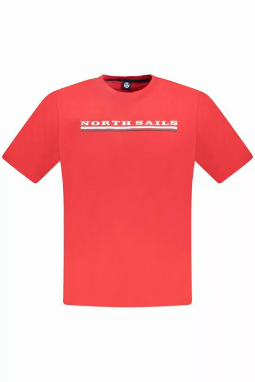 North Sails T-Shirt Herrenkurzarmshirt mit Rundhals und Druck - Rot günstig online kaufen