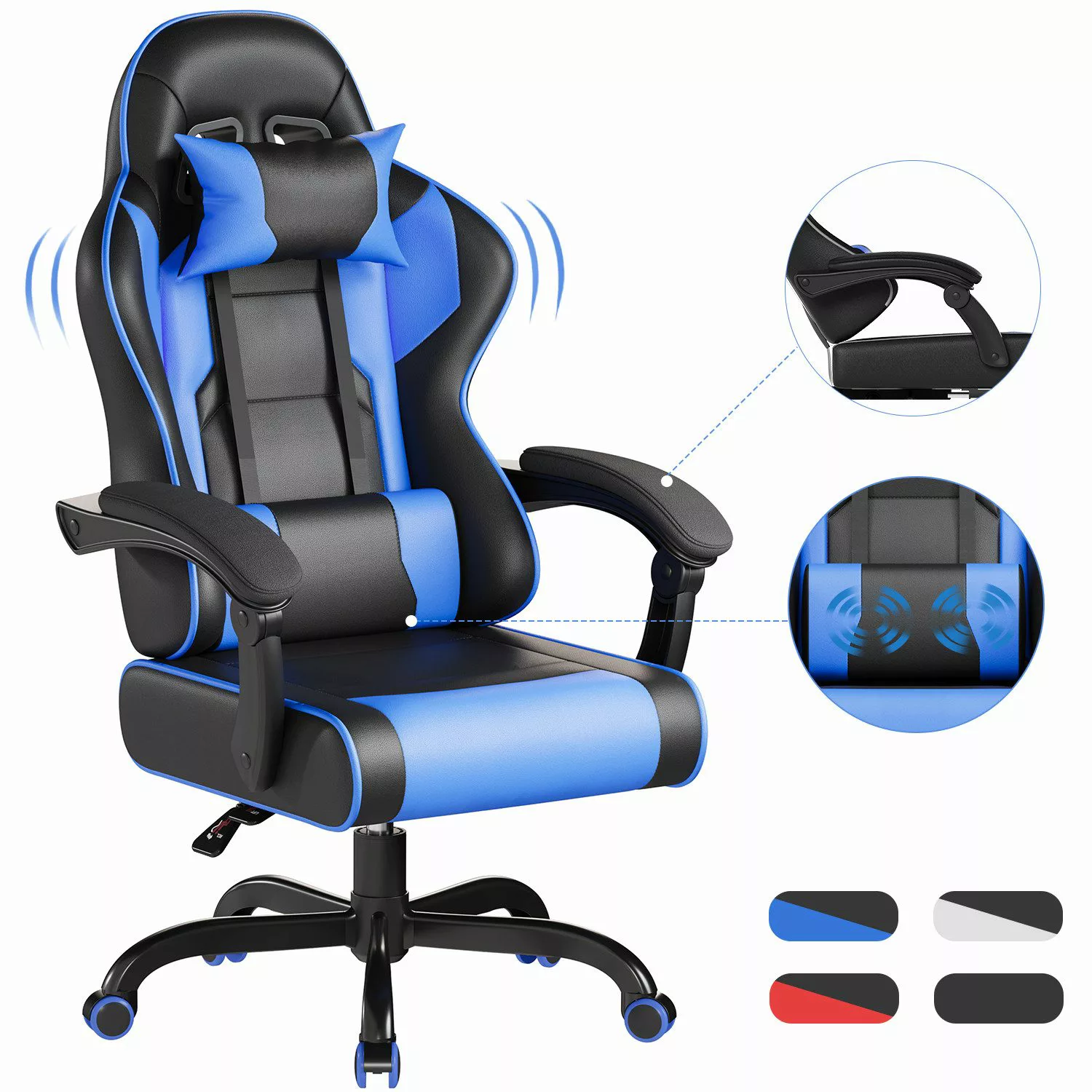 HOMALL Gaming-Stuhl LED Massage Bürostuhl mit günstig online kaufen