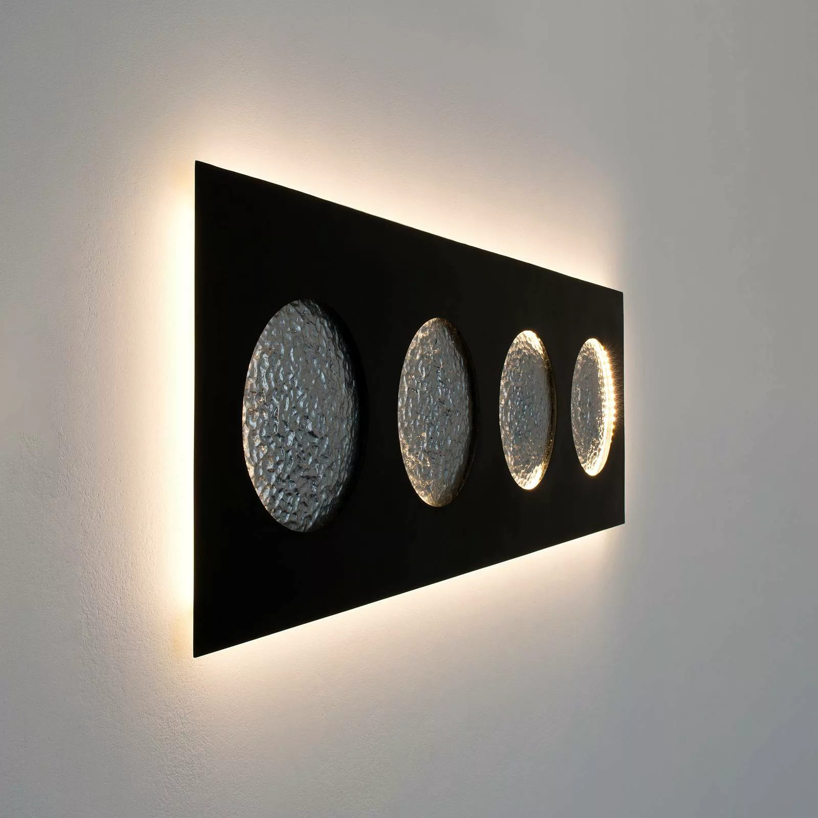 LED-Wandleuchte Fasi Della Luna, schwarz/silber günstig online kaufen
