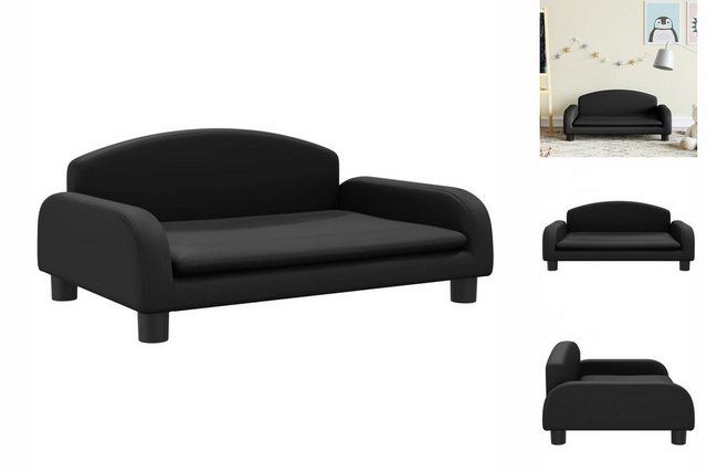 vidaXL Kindersofa Kindersofa Schwarz 70x45x30 cm Kunstleder Kindercouch Kin günstig online kaufen